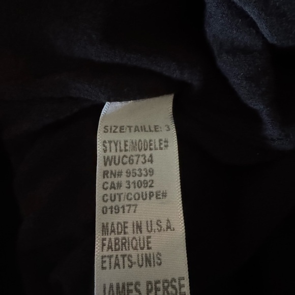 James Perse Crepe Jersey Dress Dolman Blouson 3/4 Sleeve Black Size Large NWT - Picture 10 of 14